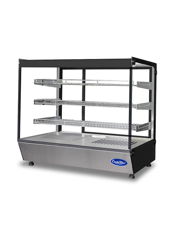 WHF200L 900mm frameless square hot display showcase with LED lighting