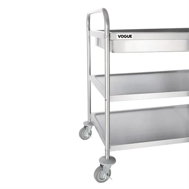 Vogue CC365 3 Tier Deep Tray Clearing Trolley – Stainless Steel, 940×855×535mm - Image 7