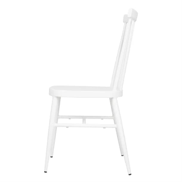 Bolero DP718 Windsor Chair – White Aluminium Stackable Café Chair (Pack of 4) - Image 2