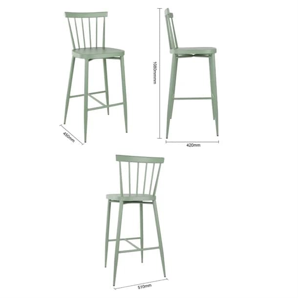 Bolero DX689 Windsor Aluminium High Stools – Green, Lightweight (Set of 2) - Image 6