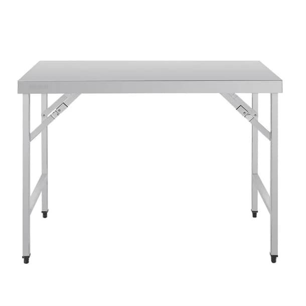 Vogue CB905 stainless steel folding table, 1200×600×900mm, 230kg capacity, polished finish – Australia
