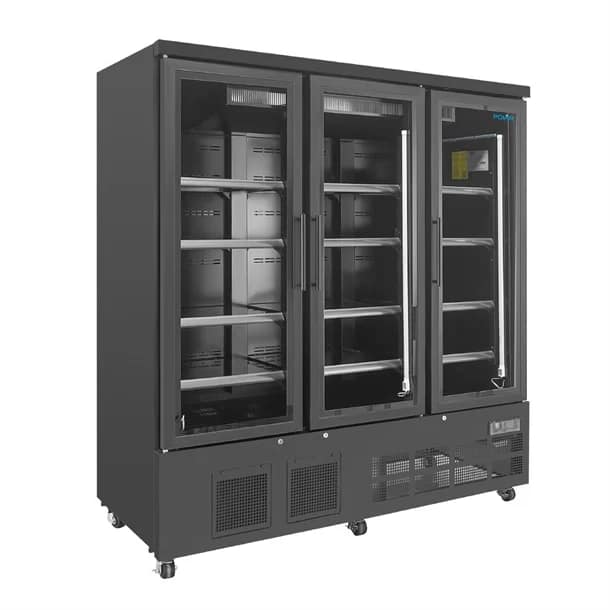 Polar GP486-A 3 Glass Door Multideck Display Fridge with 1156L Capacity and Remote-Controlled LED