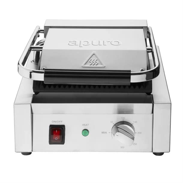 Apuro CU600-A Bistro Contact Grill - Ribbed Plates for Commercial Use