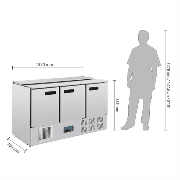 Polar G-Series Saladette Counter Fridge 368Ltr - Image 4