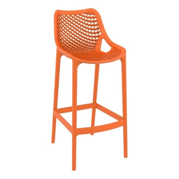 Siesta Air Barstool 65 in Orange - UV-Stabilized Polypropylene | CATAS Certified - Image 2