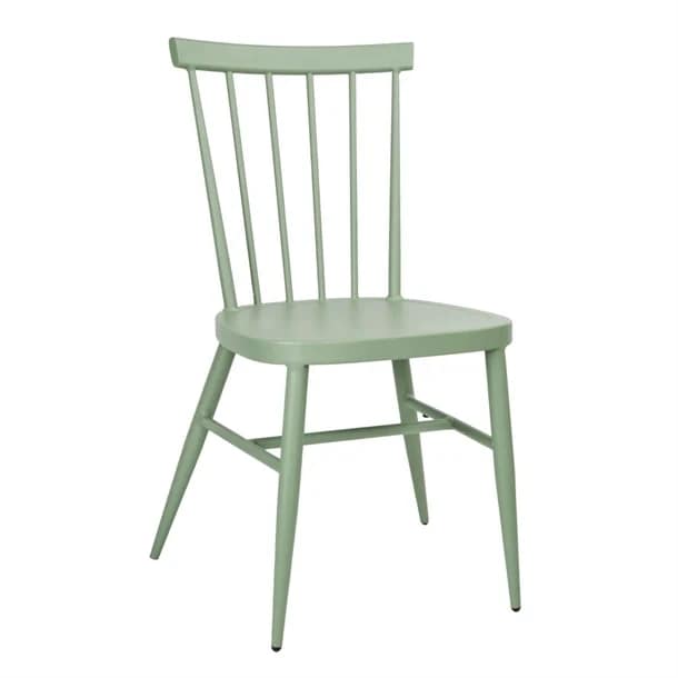 Bolero DX687 green aluminium Windsor chairs, stackable café chairs, outdoor restaurant seating set of 4, Australia