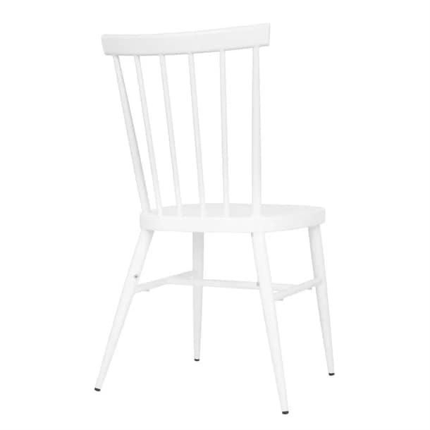 Bolero DP718 Windsor Chair – White Aluminium Stackable Café Chair (Pack of 4) - Image 3