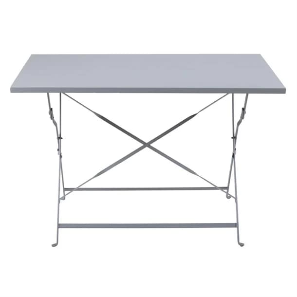 Bolero CH969 grey pavement style folding table 1100×700mm powder-coated steel – Australia