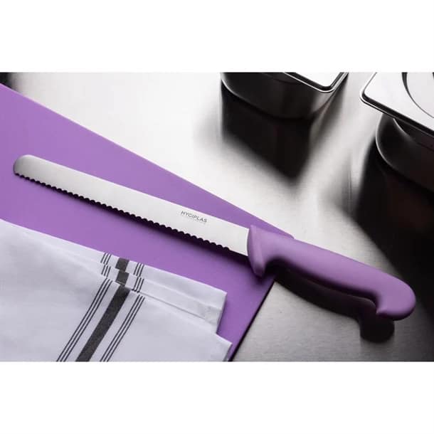 Hygiplas FX123 Serrated Purple Knife 248mm – Allergen Safe - Image 3