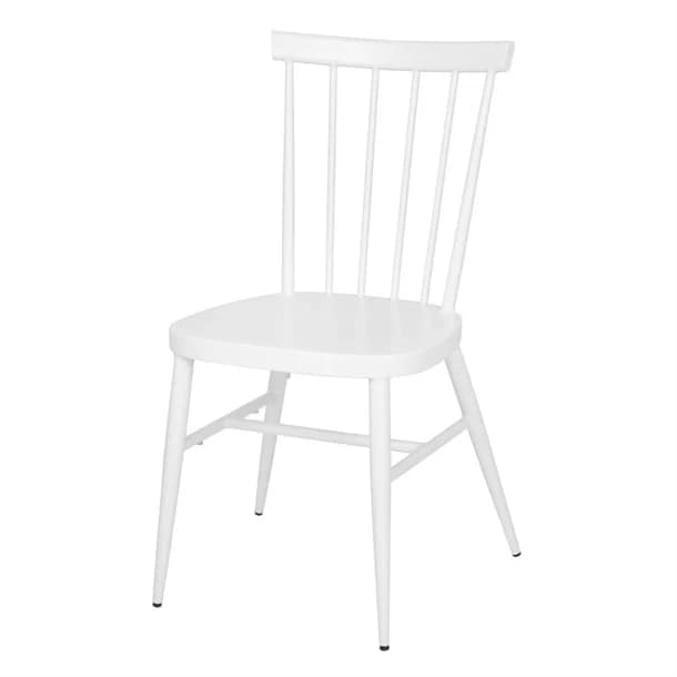 Bolero DP718 white aluminium Windsor chair, stackable café chair pack of 4, indoor and outdoor furniture, Australia