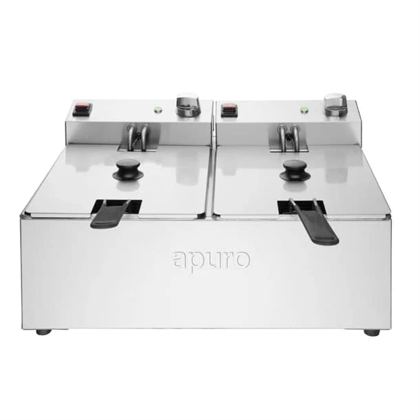 Apuro CU619-A Twin Tank Electric Fryer – 2x5Ltr Commercial Fryer