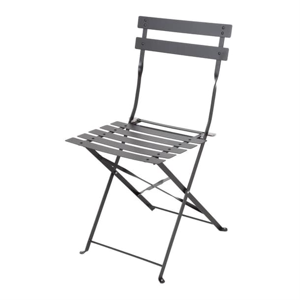 Bolero GH553 Black Pavement Style Folding Chairs (Pack of 2) - Image 2