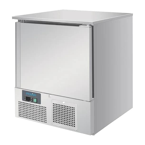 Polar UA010-A U-Series 140L stainless steel undercounter fridge, compact 680mm width, fan cooling – front view, Australia