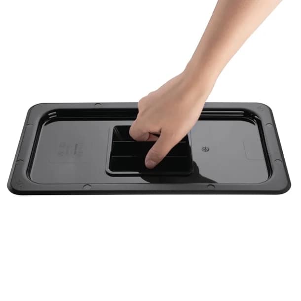 Vogue U476 Black Polycarbonate GN Lid – 1/3 GN, Durable & Food Safe - Image 2