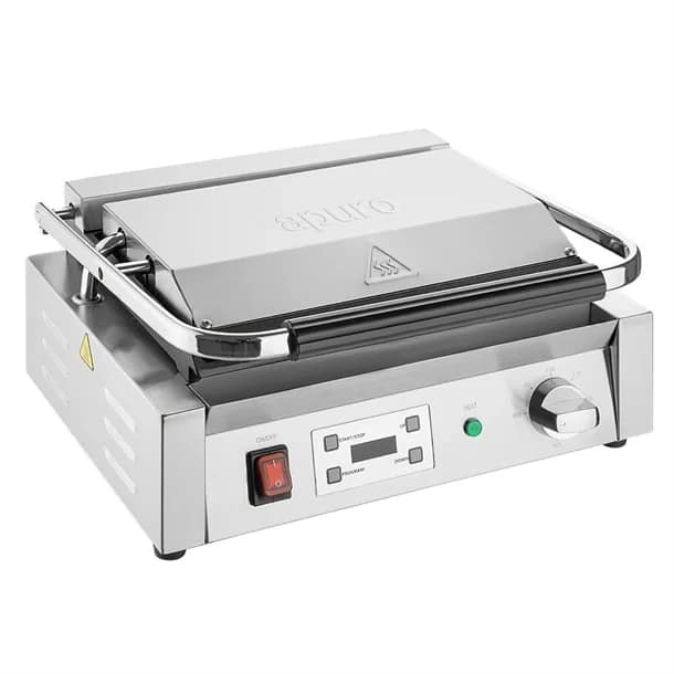 Apuro CU607-A Large Contact Grill – Flat Plates with Timer - Image 2