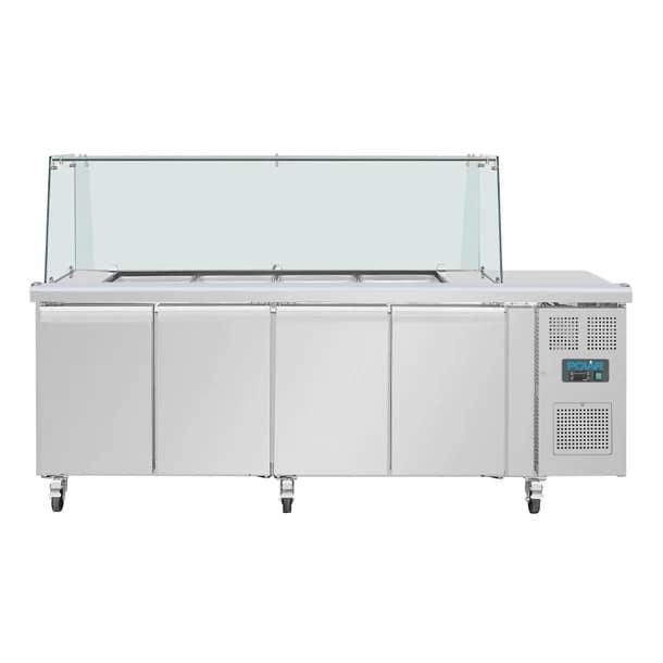 Polar UA019-A 4-Door GN Saladette Counter – Square Sneeze Guard, 476L - Image 10
