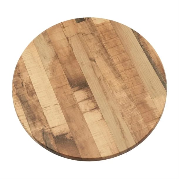 Werzalit Rustic Kansas Tabletop - 800mm Round - Durable & Stylish Pack of 2 - Image 2