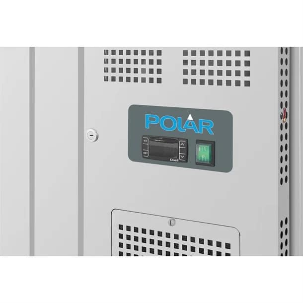 Polar U-Series GN Counter Saladette with Square Sneeze Guard - 2 Door - Image 6