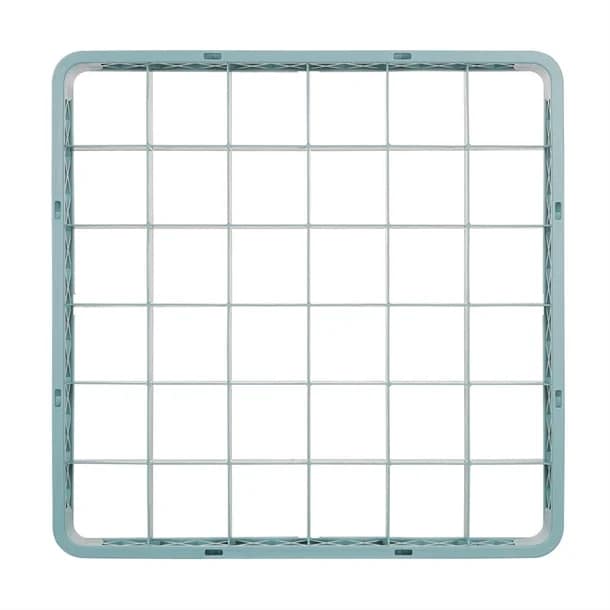 Vogue F618 glass rack extender with 36 compartments, 500mm, grey plastic – top view, Australia