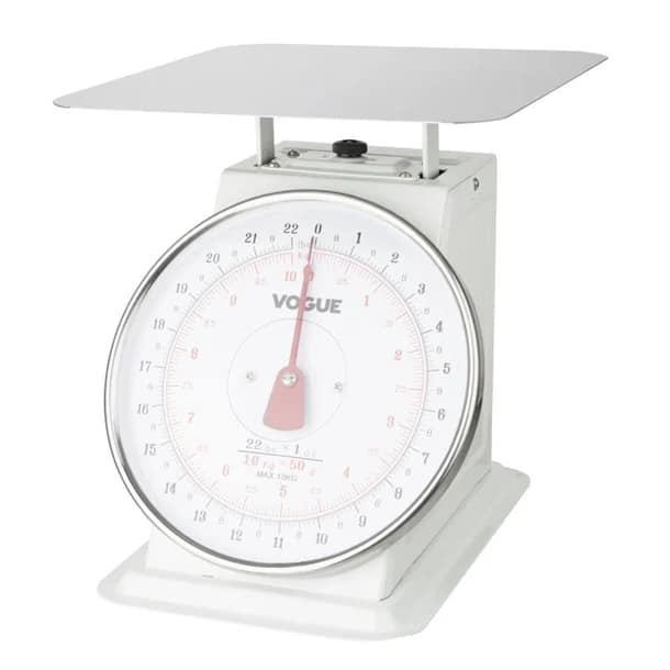 Vogue Stainless Steel Flat Top Kitchen Scale - 10kg, Grad. 50g, Code: F175