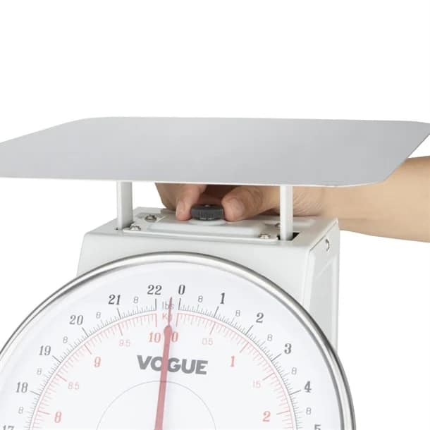Vogue Stainless Steel Flat Top Kitchen Scale - 10kg, Grad. 50g, Code: F175 - Image 3