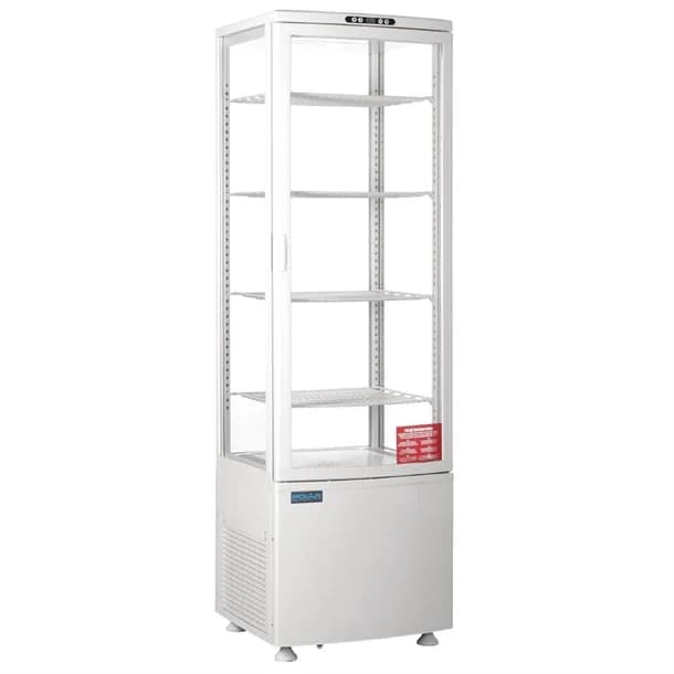Polar CX575-A C-Series Curved Glass Display Fridge with 235L Capacity and Full 4-Sided Visibility