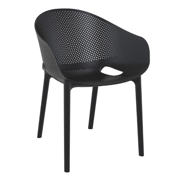 Furnlink Siesta Exclusive Sky Pro Chair in Elegant Black | UV Stabilised Polypropylene | Commercial - Image 2