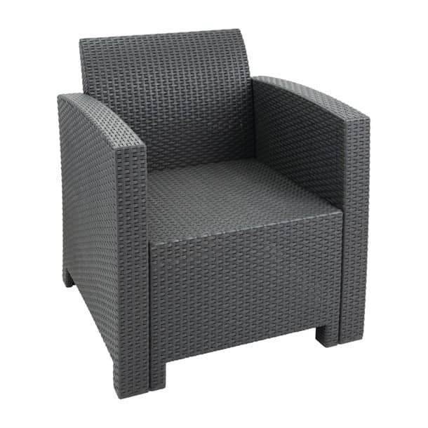 Bolero DR309 Armchair & Table Set – Grey Rattan Outdoor Furniture - Image 2