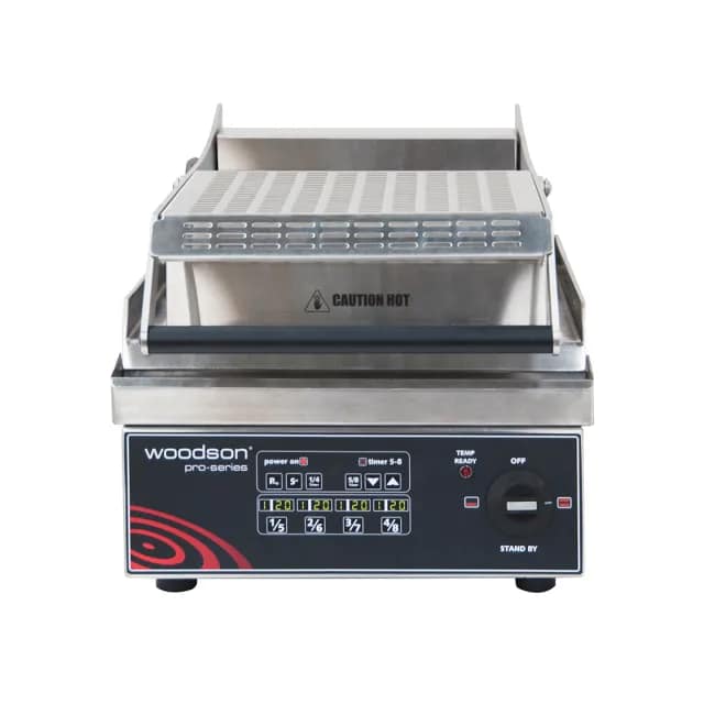 Woodson Pro-Series Contact Grill W.GPC61SC Single Plate for Commercial Kitchens
