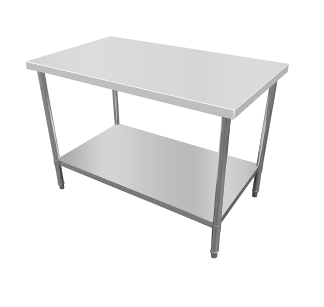 Kitchen Knock 631115 stainless steel workbench with timber layer 1200x700mm, solid undershelf – Australia