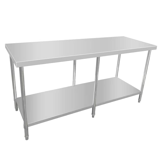 Kitchen Knock 419916 stainless steel work bench with timber layer 2400×600×900mm