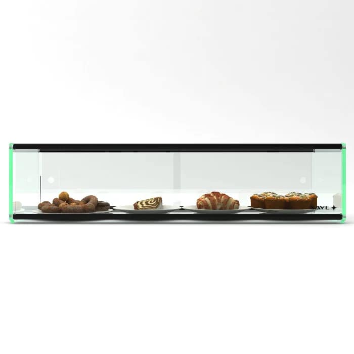 Sayl ADS0020 Single Tier Ambient Display with 920mm Tempered Glass & Rear Sliding Doors