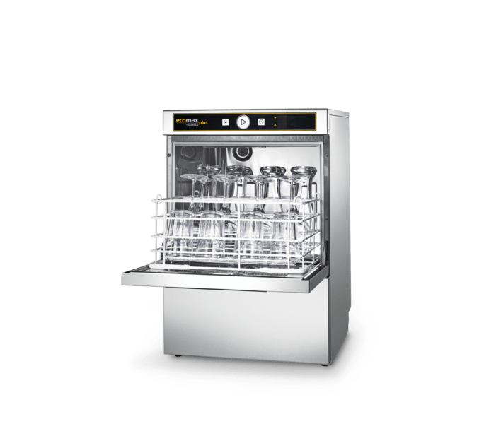 Hobart Ecomax Plus G415 compact glasswasher 60 racks/hr with hygiene cycle – Germany