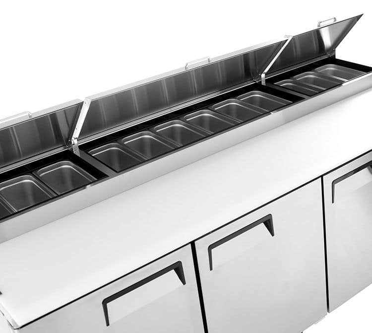 Atosa MPF8203OS 3-Door Pizza Prep Fridge with Overshelf | Ideal for Pizzerias & Restaurants - Image 2