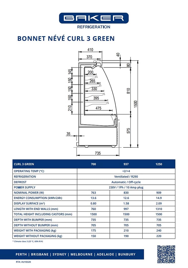 Bonnet Neve CURL 3 GREEN 093 Semi-Vertical Open Display - Image 3