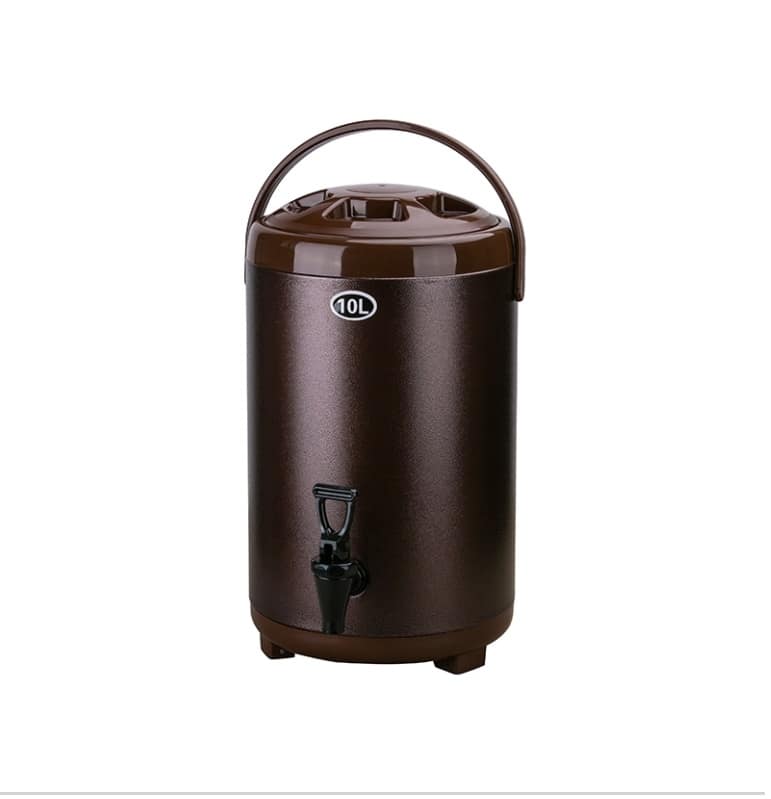 Kitchen Knock 10L Commercial Drink Dispenser – Hot & Cold Beverage Server in Brown Stainless Steel