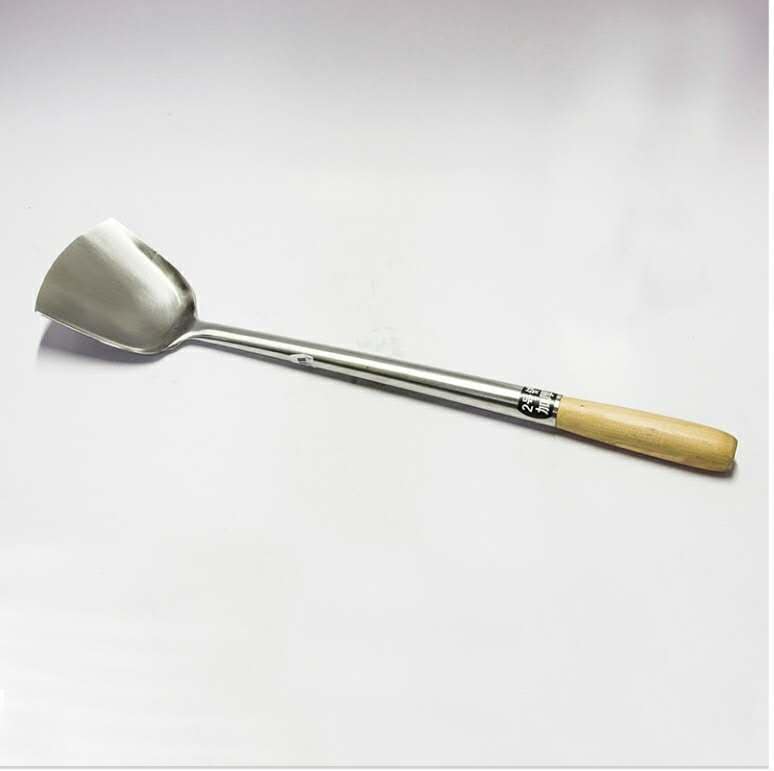 Chinese Style Stainless Steel Spatula with Wooden Handle (L) – 515mm.