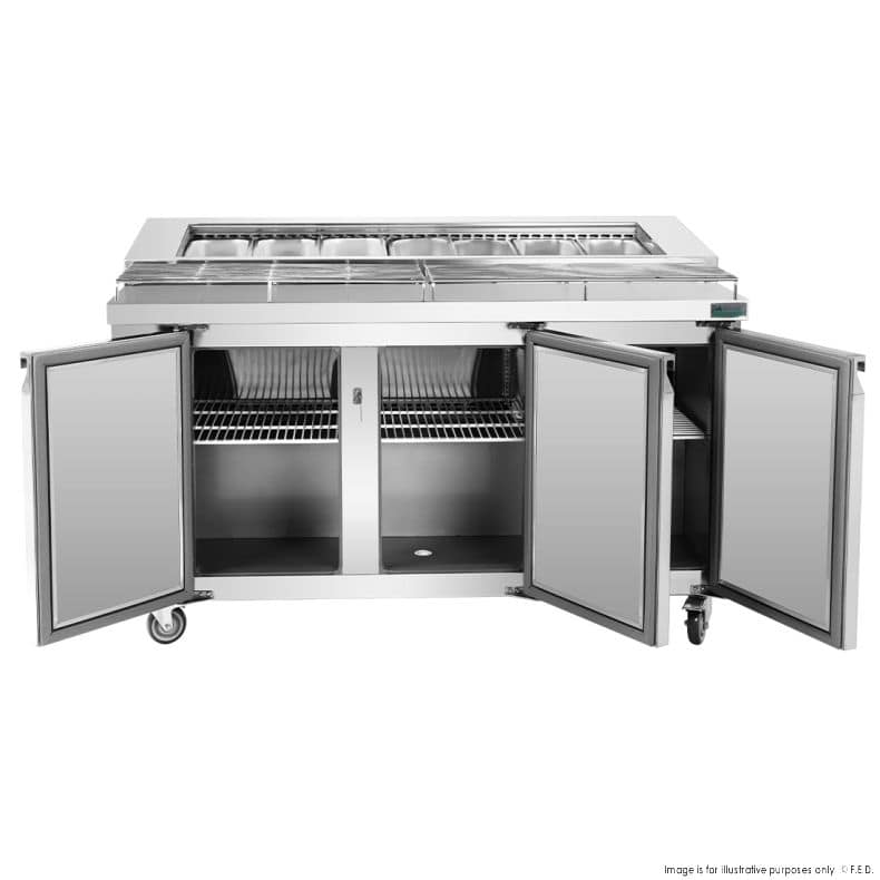 Thermaster PWB150 Three-Door Deluxe Pizza Prep Bench – 1500 mm - Image 3