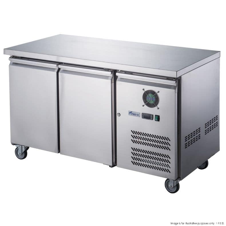 FED-X XUB6F13S2V Stainless Two Door Bench Freezer – 228L, R290, Digital - Image 5