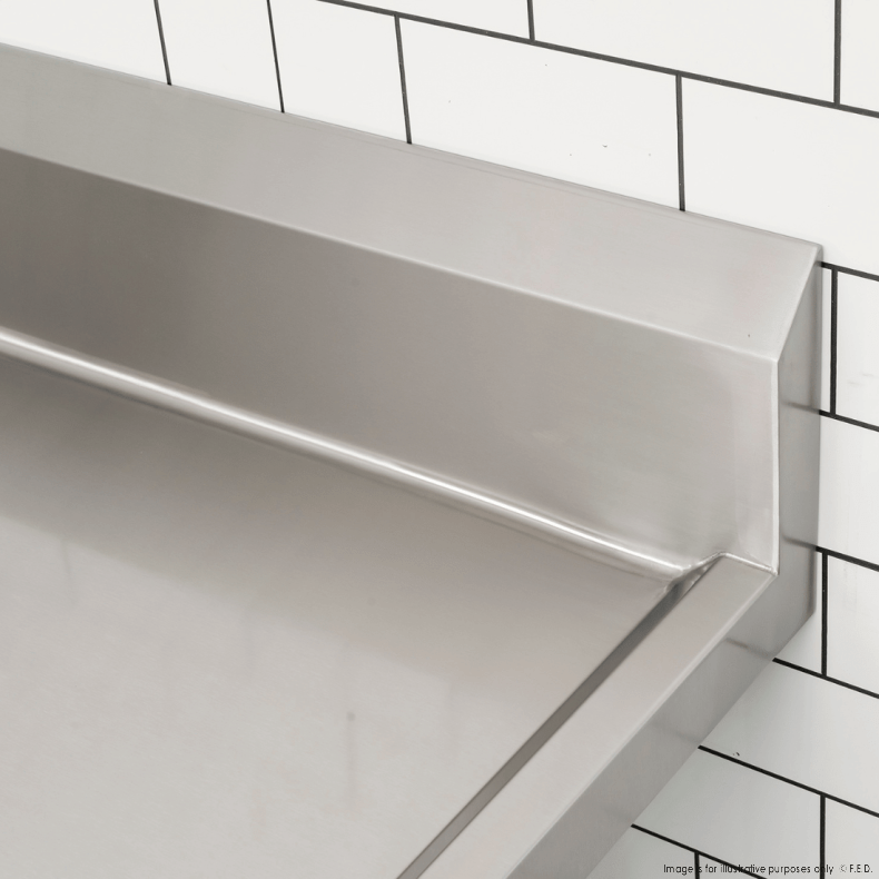 FED CDT-900L Clean Dish Table with Splashback – 900×700×900 mm - Image 5