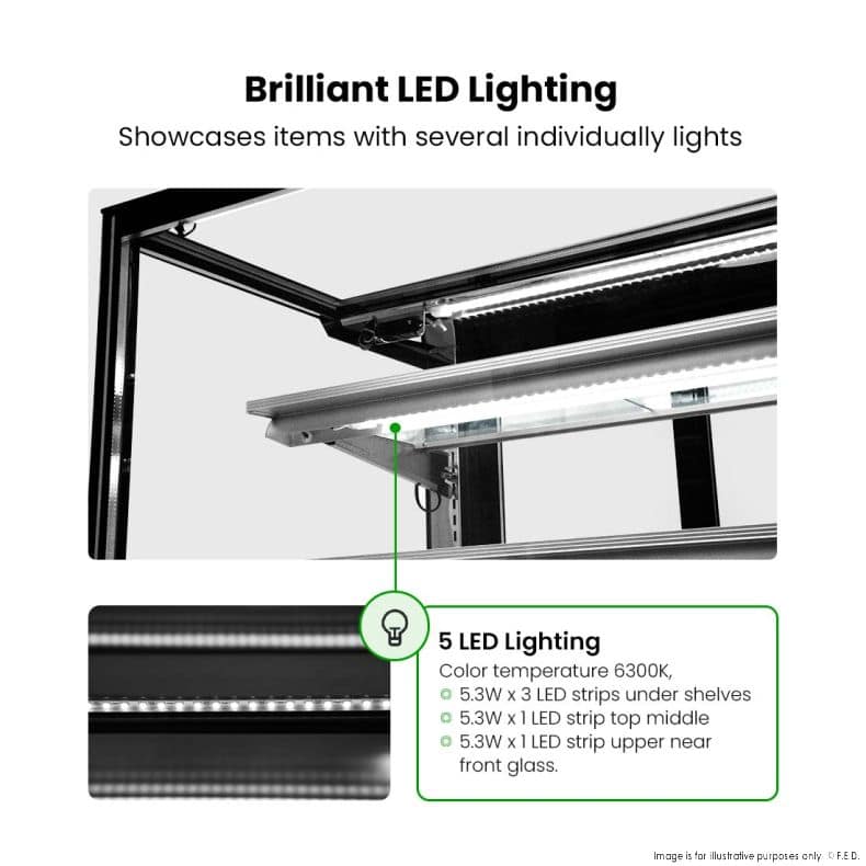 Bonvue SF820V Cake Display Fridge – 370L, 600mm Wide | ITO Glass - Image 6