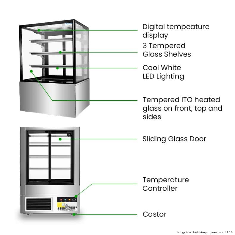 Bonvue SF830V Cake Display Fridge – 560L, 900mm Wide | GEMS 4-Star - Image 6