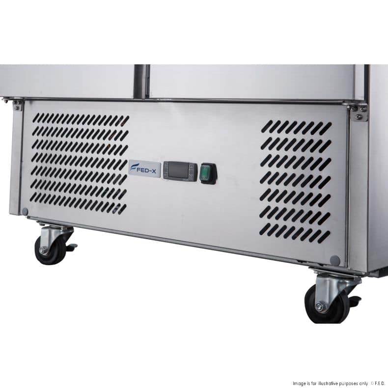 FED-X XS900GC Two Door Salad Prep Fridge with Glass Top – 240L, R600a - Image 5