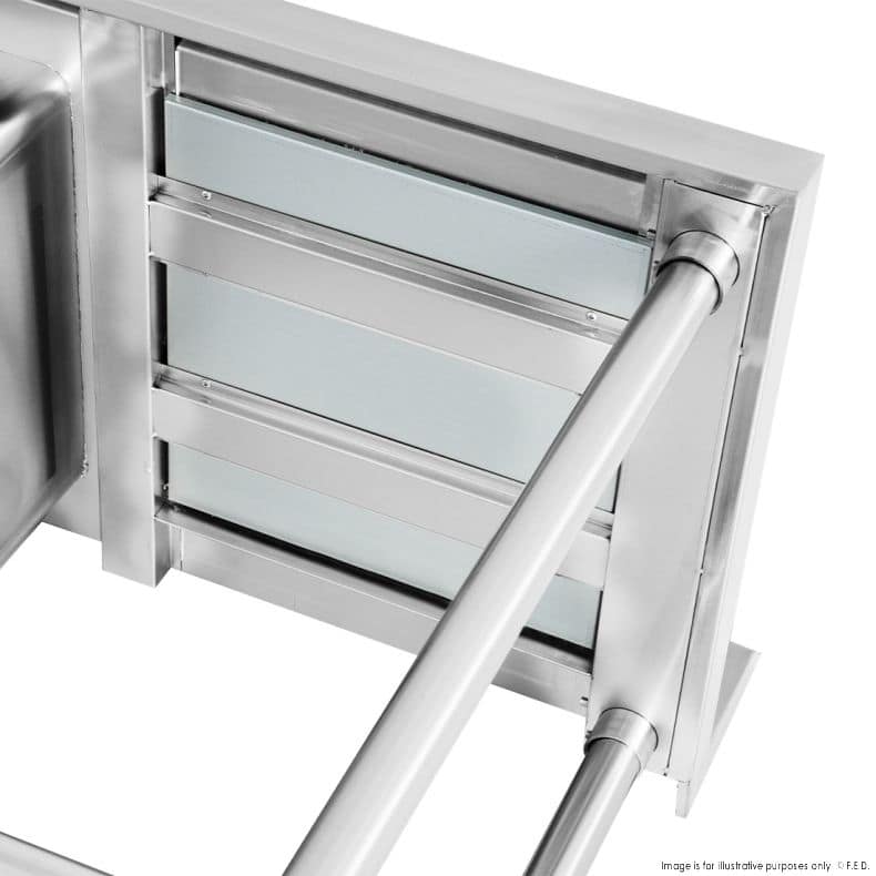 FED SSB6-1500L/A Single Left Sink Bench – 1500mm Stainless Steel - Image 3