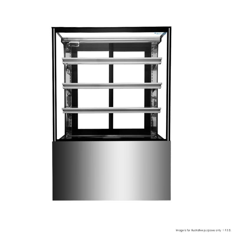 Bonvue SF830V 560L Cake Display Fridge – Curved Glass, LED, 900mm Wide