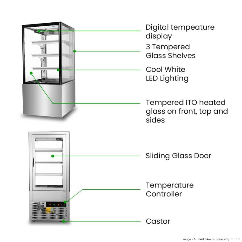 Bonvue SF820V Cake Display Fridge – 370L, 600mm Wide | ITO Glass - Image 5