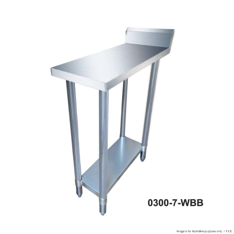 FED SSTable7SB-EC Stainless Table with Splashback – 700mm Deep - Image 2