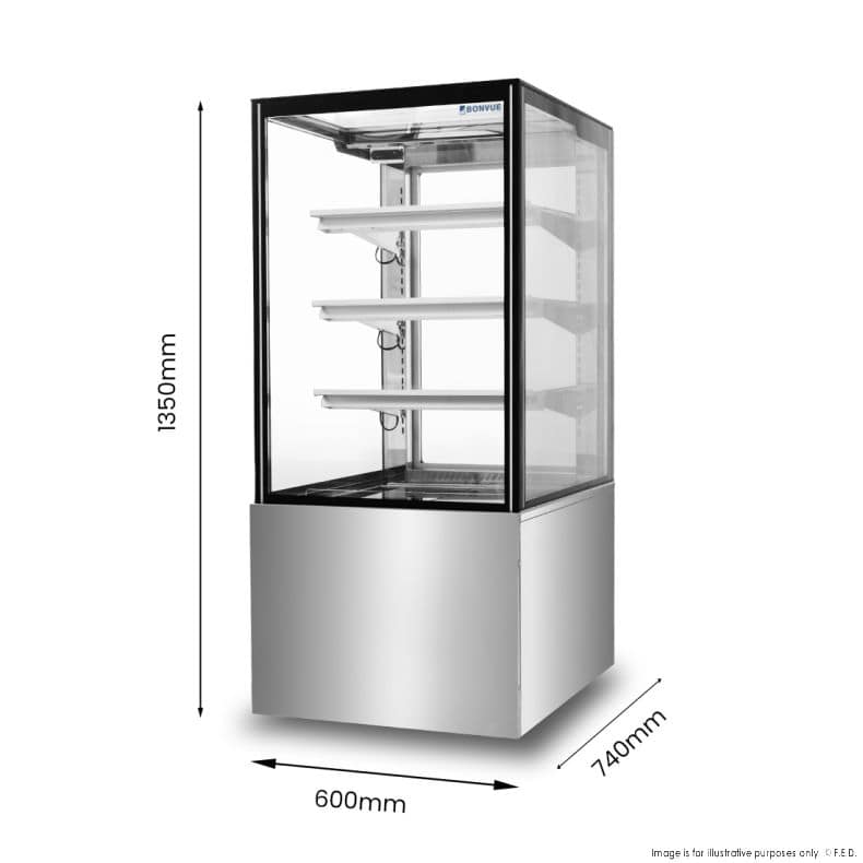 Bonvue SF820V Cake Display Fridge – 370L, 600mm Wide | ITO Glass - Image 4
