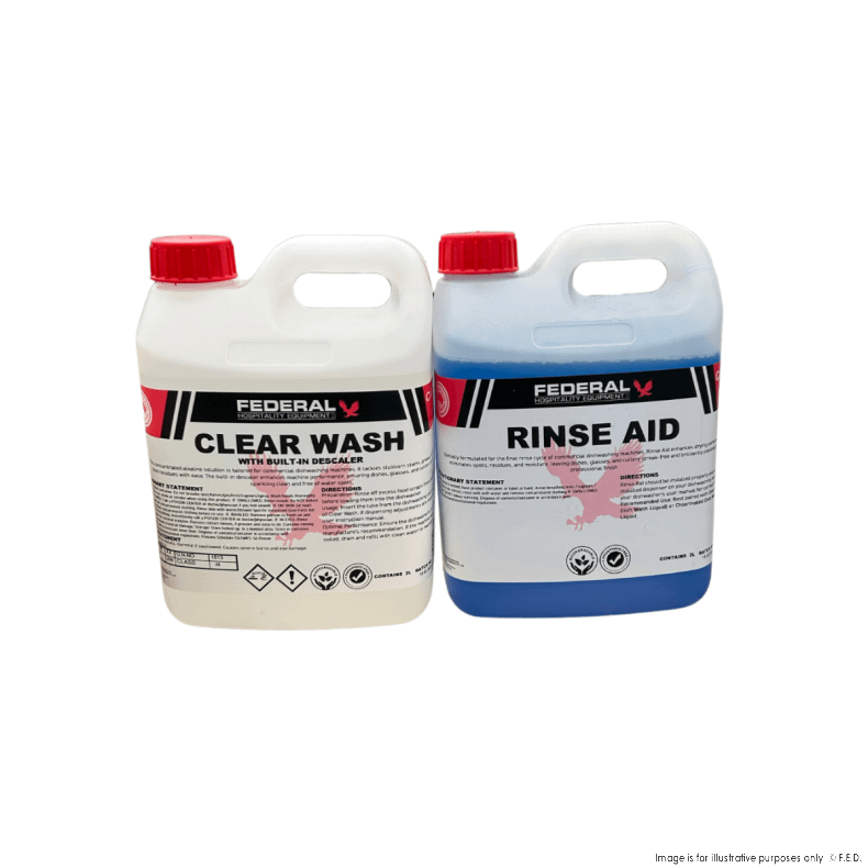 DH-PACK Commercial Dishwasher Detergent & Rinse Aid - 2L Bottles