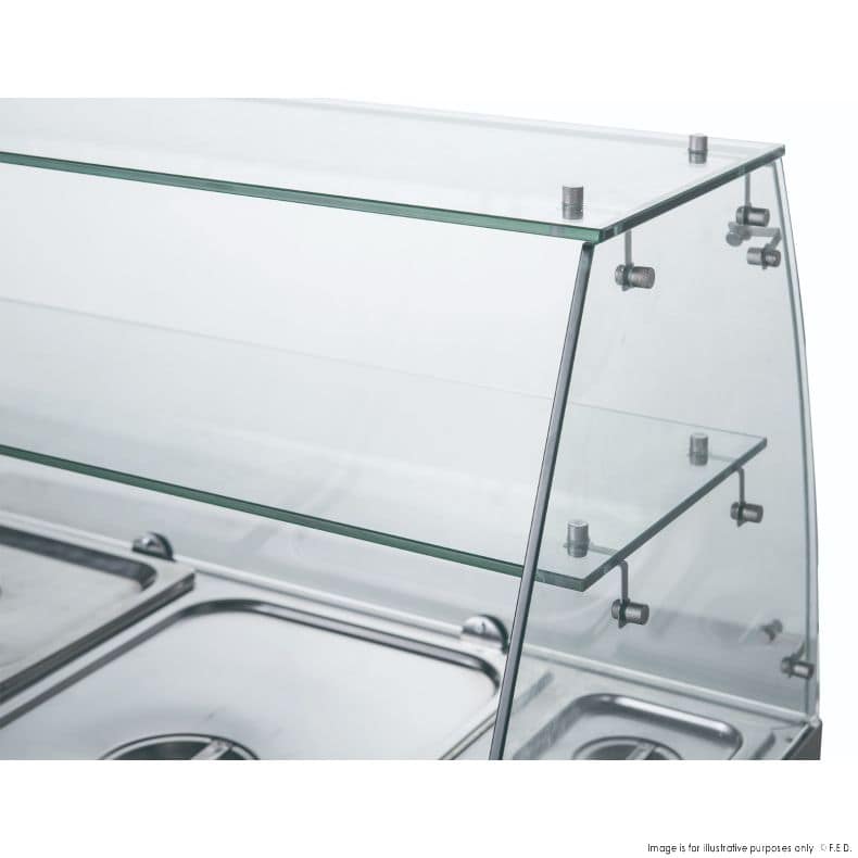 FED-X XS900GC Two Door Salad Prep Fridge with Glass Top – 240L, R600a - Image 7